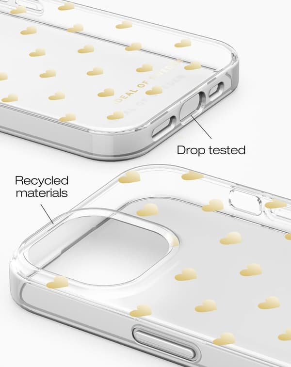 Clear Case iPhone 13 / 14 / 15 / 16e Golden Hearts