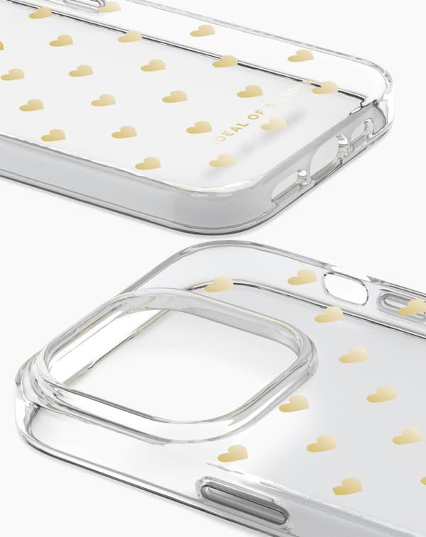 Clear Case iPhone 14 Pro Max Golden Hearts