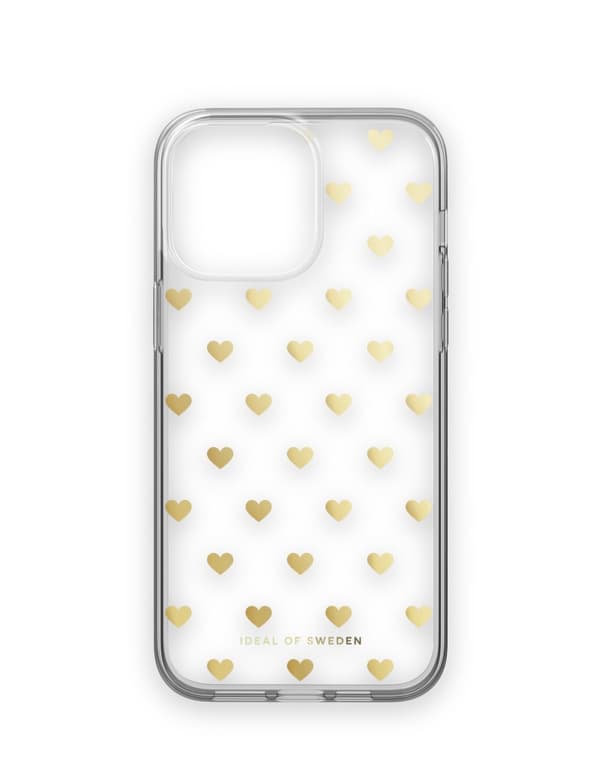 Clear Case iPhone 14 Pro Max Golden Hearts