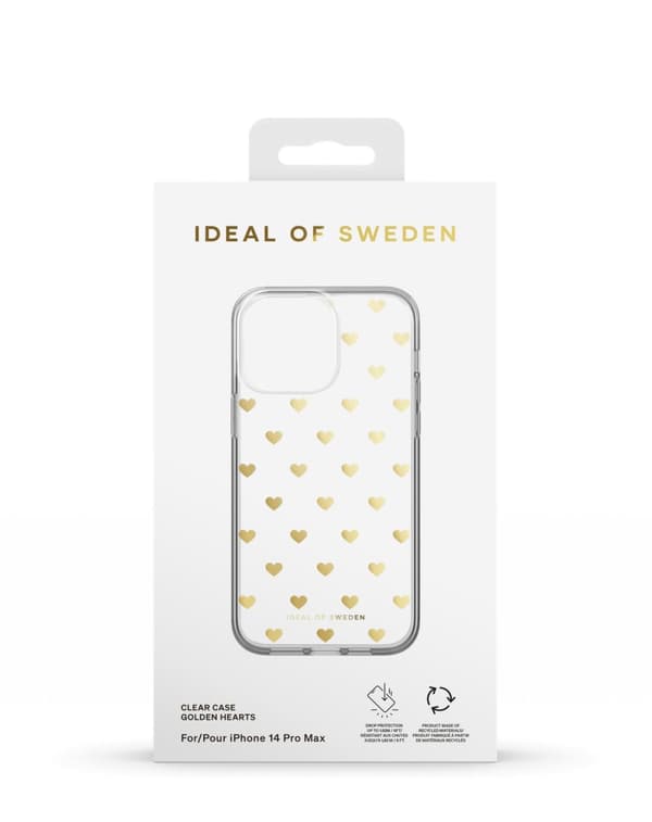 Clear Case iPhone 14 Pro Max Golden Hearts