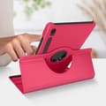 Miniatyrbild 4 av 4: Foliofodral till Samsung Tab S9 FE Roterande stativ Liggande porträtt Fuchsia
