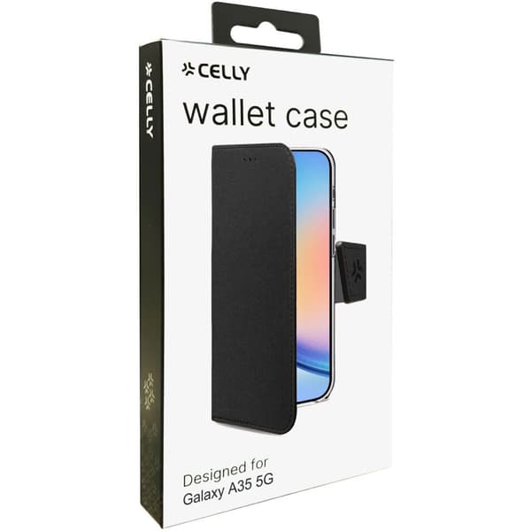 Wally Wallet Case Galaxy A35 5G musta