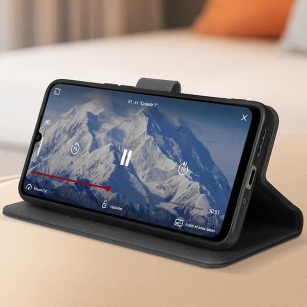 Fodral till Xiaomi Redmi 13C - AVIZAR - Chesterfield - Support för plånbok och video - Svart