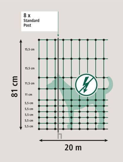 AKO CampingNet 20 metriä 80cm vihreä tuplaneula
