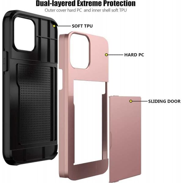 iPhone 13 Pro Max Stødsikkert dækkortrum StreetWise - Rose Gold