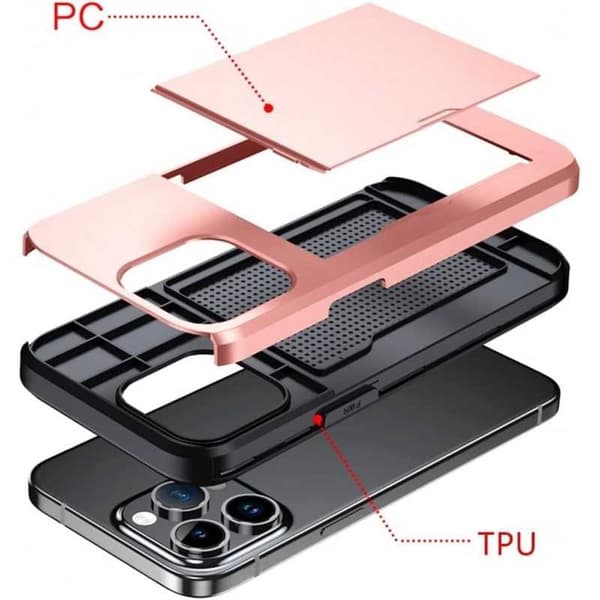 iPhone 15 Pro Stødsikkert dækkortrum StreetWise - Rose Gold