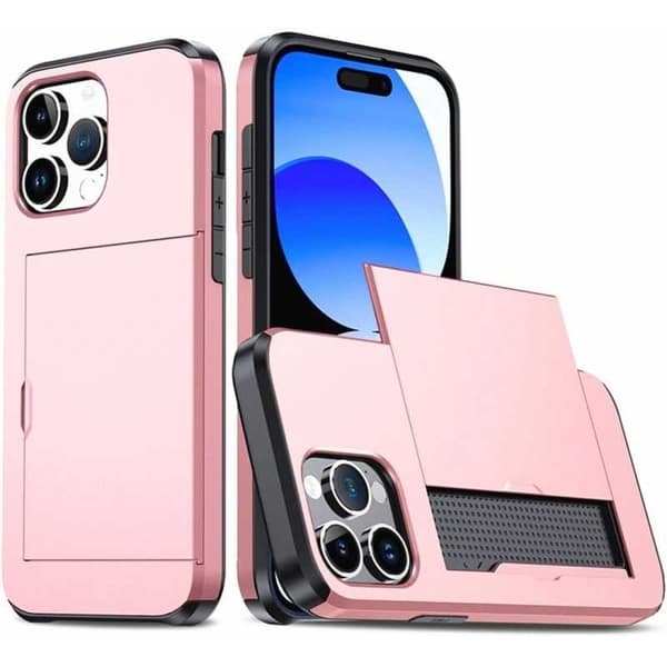 iPhone 15 Pro Stødsikkert dækkortrum StreetWise - Rose Gold
