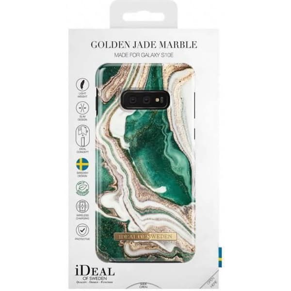 iDeal of Sweden Modefodral till Samsung Galaxy S10e - Golden Jade Marble Multicolor