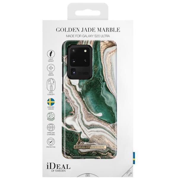 Coque - IDEAL OF SWEDEN - Samsung Galaxy S20 Ultra - Gyllene Jade Marmor - Flerfärgad - Glänsande