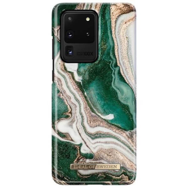 Coque - IDEAL OF SWEDEN - Samsung Galaxy S20 Ultra - Gyllene Jade Marmor - Flerfärgad - Glänsande