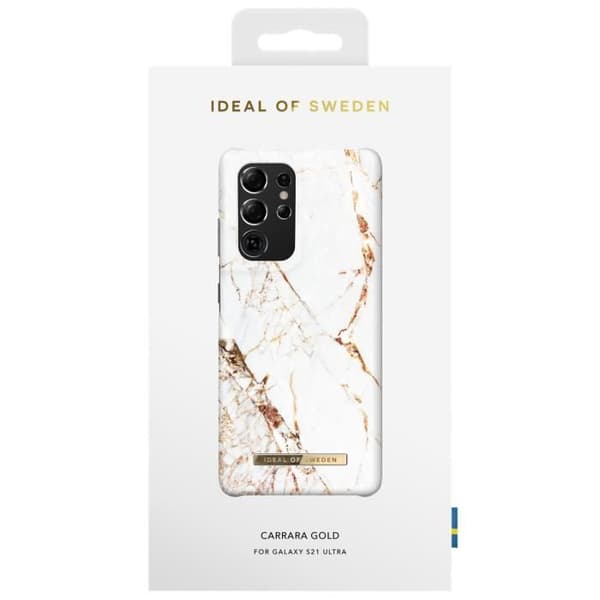 iDeal of Sweden Modefodral till Samsung Galaxy S21 Ultra - Carrara Gold Flerfärgad, Vit