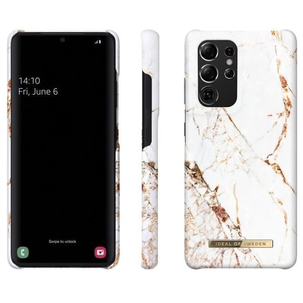 iDeal of Sweden Modefodral till Samsung Galaxy S21 Ultra - Carrara Gold Flerfärgad, Vit