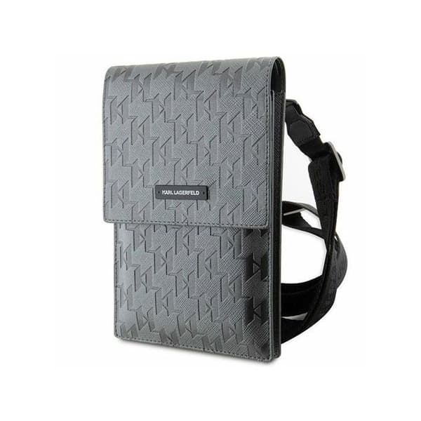 Fodral - fodral - strumpa Karl lagerfeld KLWBSAMSMG Saffiano Mongram Tallriksväska Silver
