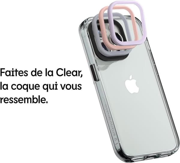 RhinoShield Clear för [iPhone 14 Pro Max] | Motstår gulning, hög transparens - Svart fotolinskontur