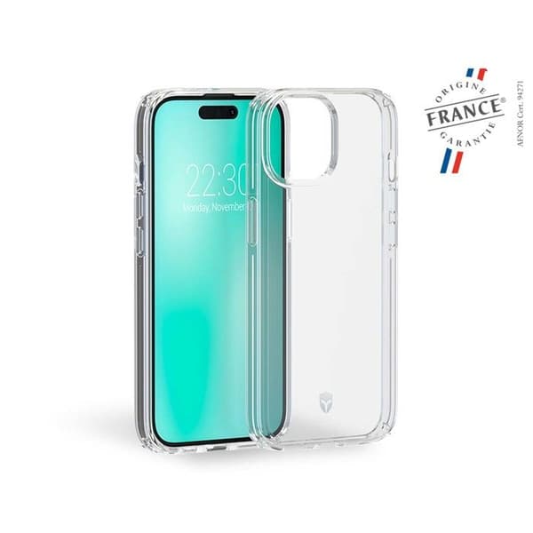 FORCE CASE Förstärkt fodral till iPhone 15 - Halvstyvt - Blank - Transparent