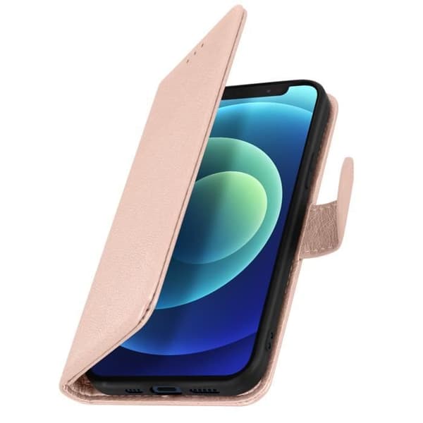 Fodral till Apple iPhone 12 - AVIZAR - Wallet Flip - Rosa - Syntet - Video Support Funktion