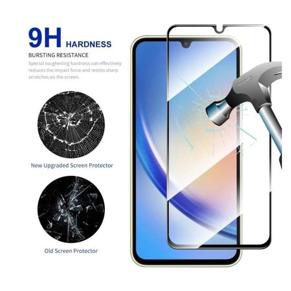Samsung A25 5G FullFrame 0,26 mm 2,5D 9H hærdet glas