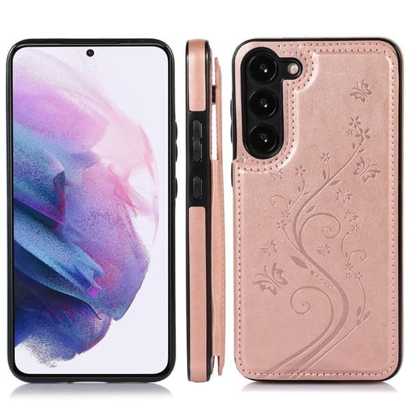 Samsung A15 5G Stöttåligt Skal Korthållare 3-FACK Flippr V2 - Roseguld
