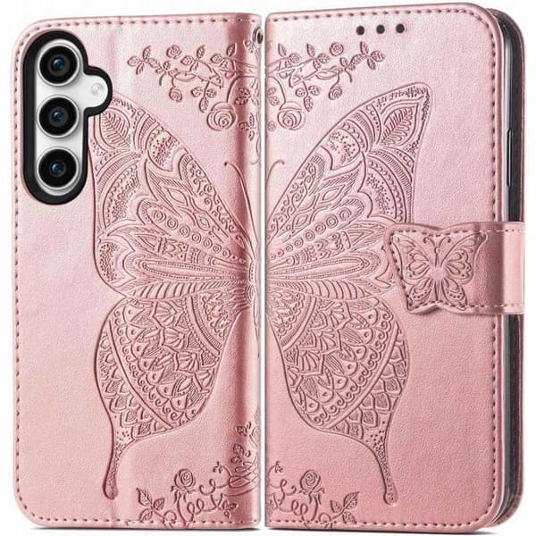 Samsung A15 5G Plånboksfodral PU-Läder 4-FACK Motiv Fjäril