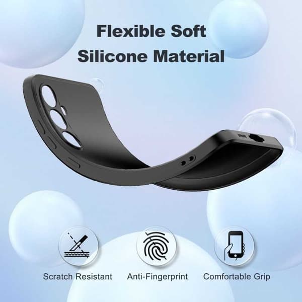 Samsung A35 5G gummibelagt mat sort silikonecover