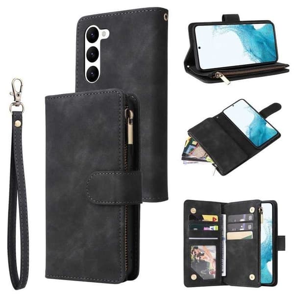 Samsung A55 5G multifunktionelt pung etui Lynlås 8-lomme