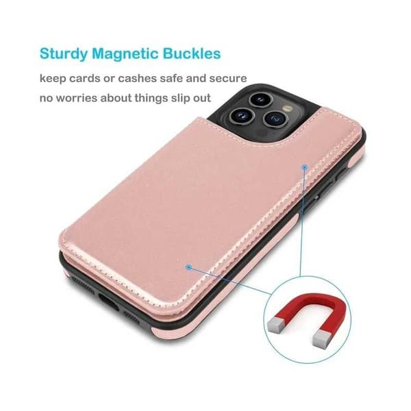 iPhone 14 / 13 Shockproof Cover Kortholder 3-SLOT Flippr - Rosenguld