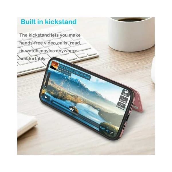 iPhone 14 / 13 Shockproof Cover Kortholder 3-SLOT Flippr - Rosenguld
