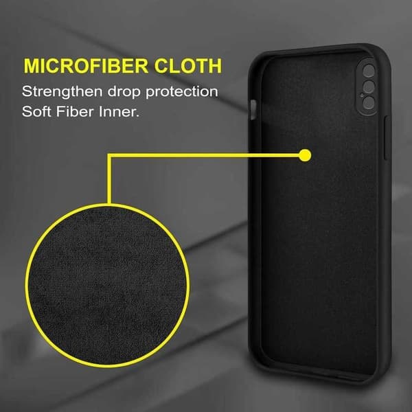 iPhone X / XS Gummibelagd Mattsvart Skal Kameraskydd Liquid - Svart