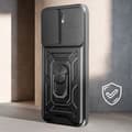 Miniatyrbild 3 av 4: Fodral för Xiaomi Redmi 13C Ring Support Sliding Camera Cover Black