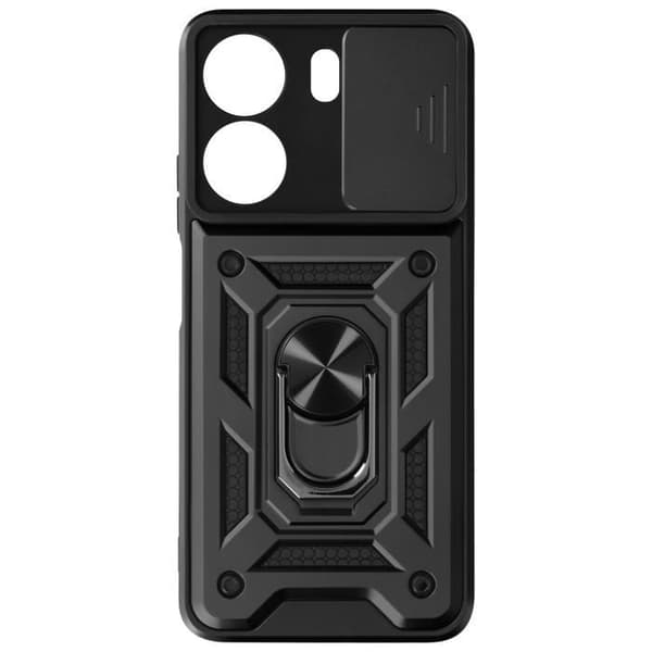 Fodral för Xiaomi Redmi 13C Ring Support Sliding Camera Cover Black