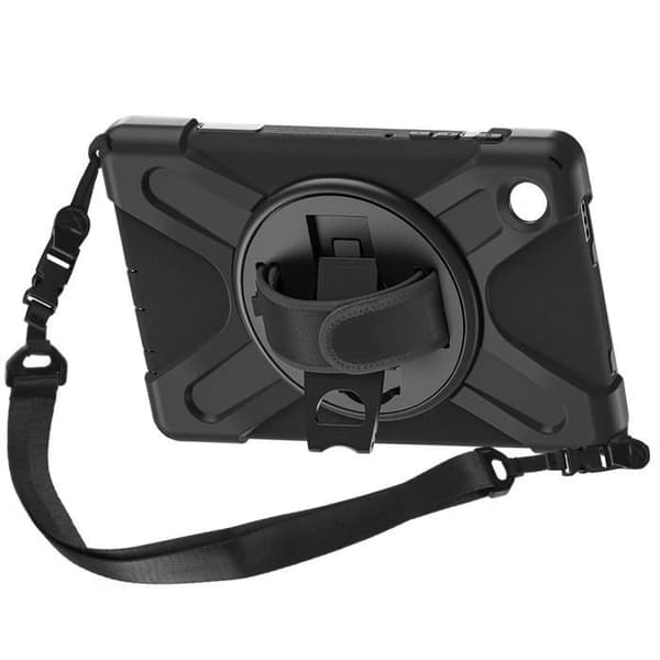 Stötsäkert fodral - AKASHI - Galaxy Tab A9 - Stöd för stöd - Roterande handtag - Svart