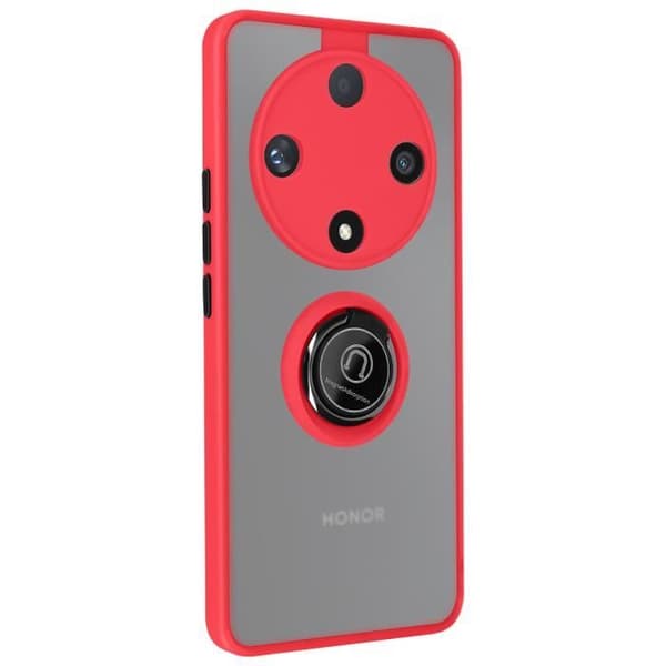 Fodral till Honor Magic 6 Lite 5G - AVIZAR - Metallringstödfunktion - Röd