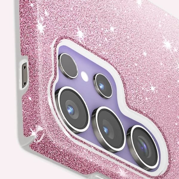 Fodral - AVIZAR - Samsung Galaxy S24 Ultra - Glitter - Halvstyv silikon - Finrosa