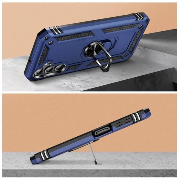 AVIZAR Skyddsfodral för Samsung A25 5G - Hybrid Ring Magnetic Support - Midnattsblå