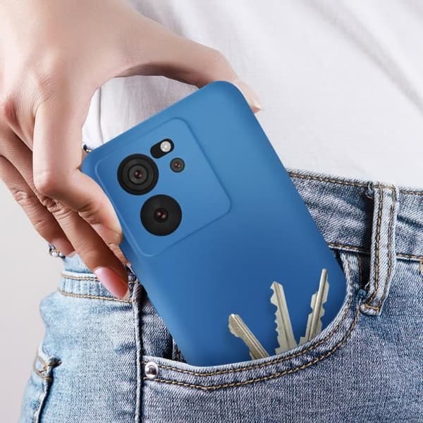 Fodral för Xiaomi 13T och 13T Pro - AVIZAR - Halvstyvt mjukt anti-fingeravtryck Blå