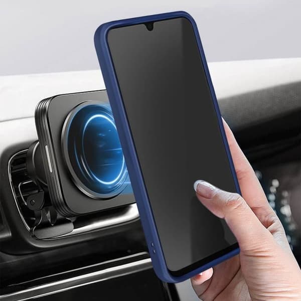 Fodral till Samsung Galaxy S24 Plus - AVIZAR - Metal Ring Stand Function - Blå