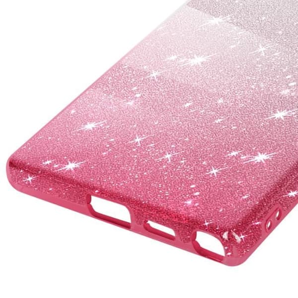 Samsung S24 Ultra Fodral - AVIZAR - Glitterfodral - Rosa Glitter - Halvstyvt silikon
