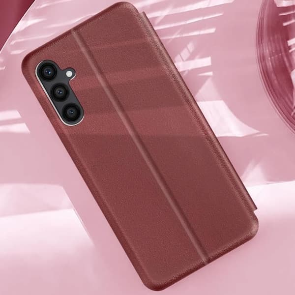 AVIZAR Fodral till Samsung Galaxy M34 5G - Röd - Flip med korthållare och videostöd