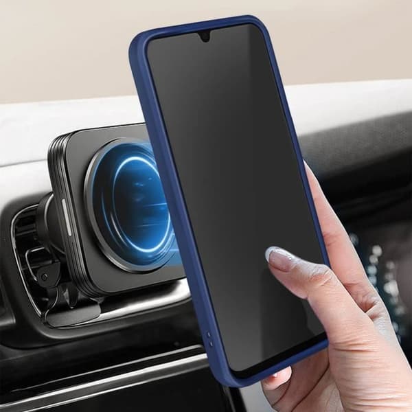 Fodral till Samsung Galaxy A25 5G - AVIZAR - Metal Ring Stand Function - Midnight Blue