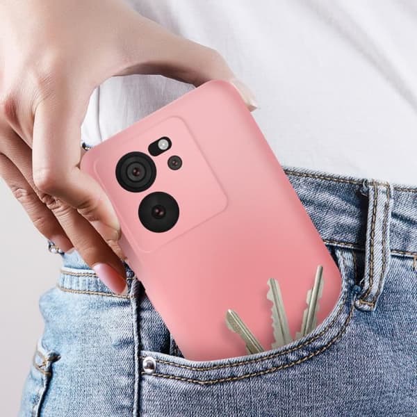 Fodral för Xiaomi 13T och 13T Pro Halvstyv Soft-touch Anti-fingeravtryck pulverrosa