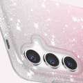 Miniatyrbild 3 av 4: Fodral till Samsung Galaxy S24 Plus Glitter Silikon Halvstyv Fin Vit / Rosa - AVIZAR - Glamour - Blandat