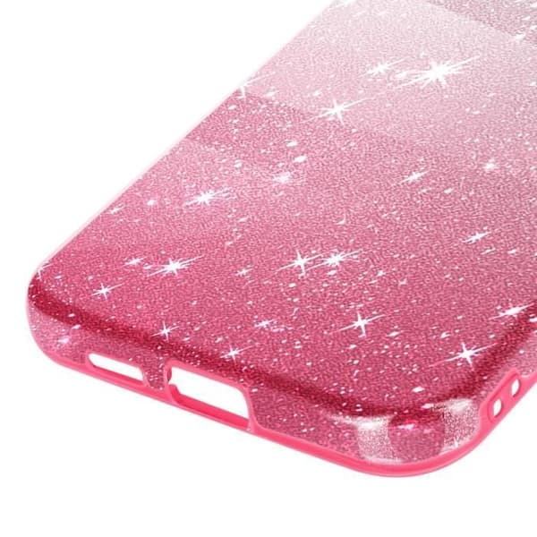 Fodral till Samsung Galaxy S24 Plus Glitter Silikon Halvstyv Fin Vit / Rosa - AVIZAR - Glamour - Blandat