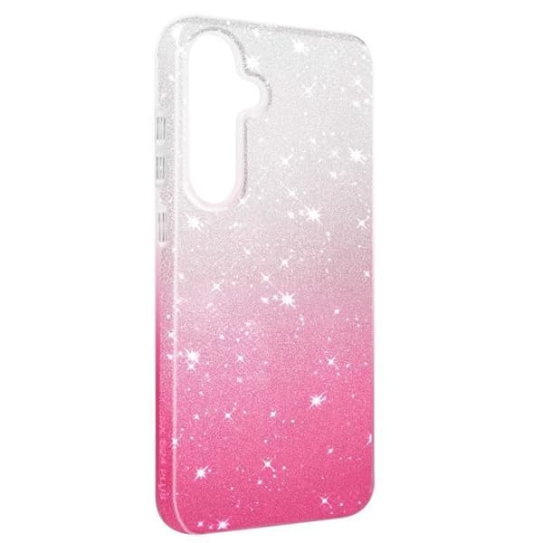 Fodral till Samsung Galaxy S24 Plus Glitter Silikon Halvstyv Fin Vit / Rosa - AVIZAR - Glamour - Blandat