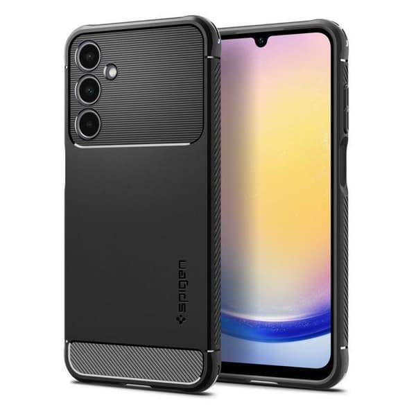 Telefonfodral - Spigen - Robust rustning - Mattsvart - Kompatibel Samsung Galaxy A25 5G - Militärt skydd