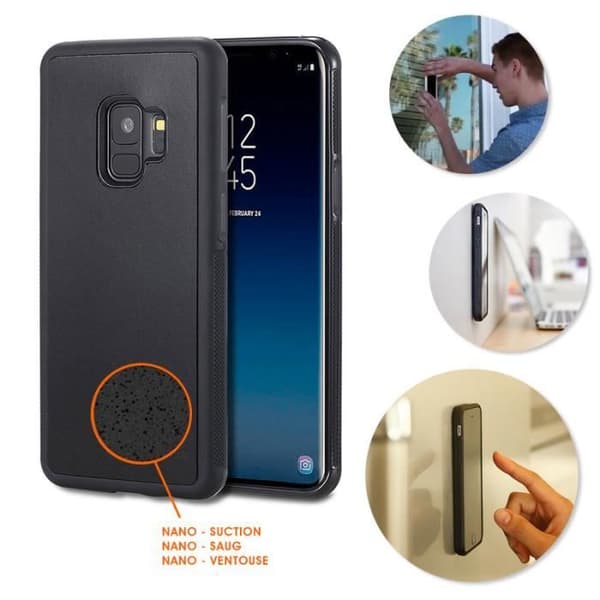 SHOP-STORY - Anti-Gravity-fodral för Samsung S9+ eller S9 PLUS med nanosugkopp för grepp på släta ytor