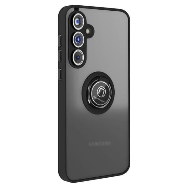 Fodral till Samsung Galaxy A55 - AVIZAR - Ringrip - Metallring - Stativfunktion - Svart