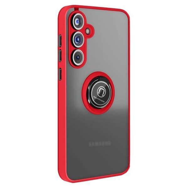 Fodral till Samsung Galaxy A55 - AVIZAR - Röd - Metallring - Stativfunktion