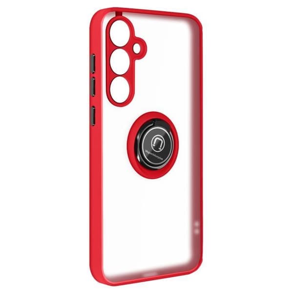 Fodral till Samsung Galaxy A55 - AVIZAR - Röd - Metallring - Stativfunktion