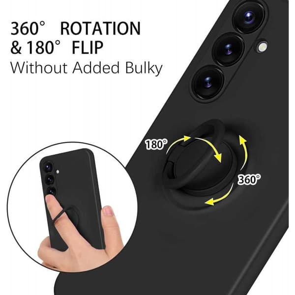 Samsung A25 5G stødsikkert cover med ringholder CamShield - Sort