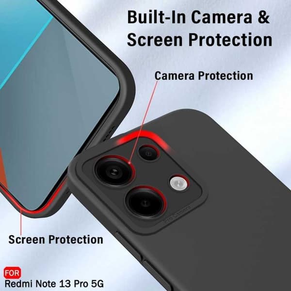 Xiaomi Redmi Note 13 gummibelagt mat sort silikonecover